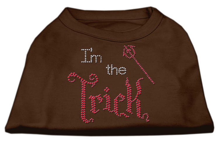 I'm the Trick Rhinestone Dog Shirt Brown Lg